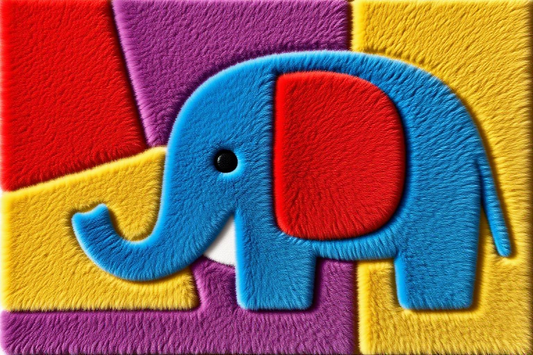 Fun & Colorful DIY Elephant Rug Kit – Easy for Beginners, Perfect for Personal Spaces, 60x40cm (24x16in)