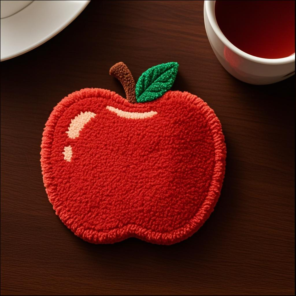 Foodie Alliance Juicy Apple Rug Set, Custom Size 19x19 inches (49x49cm) - Modular Non-Slip Floor Tiles for Vibrant Home Decor, Convertible to Coasters & Seat Cushions, Expandable with Extra Tiles (Fruit-Infused Freshness & Safe Design)