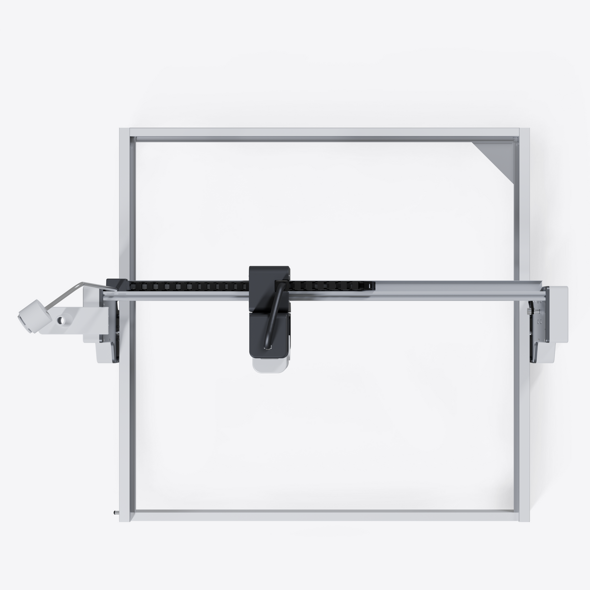 Craftphilia 70cm*70cm A modern, minimalist white and black Automatic tufting machine with a horizontal bar and central black handle, shown on a clean white background.