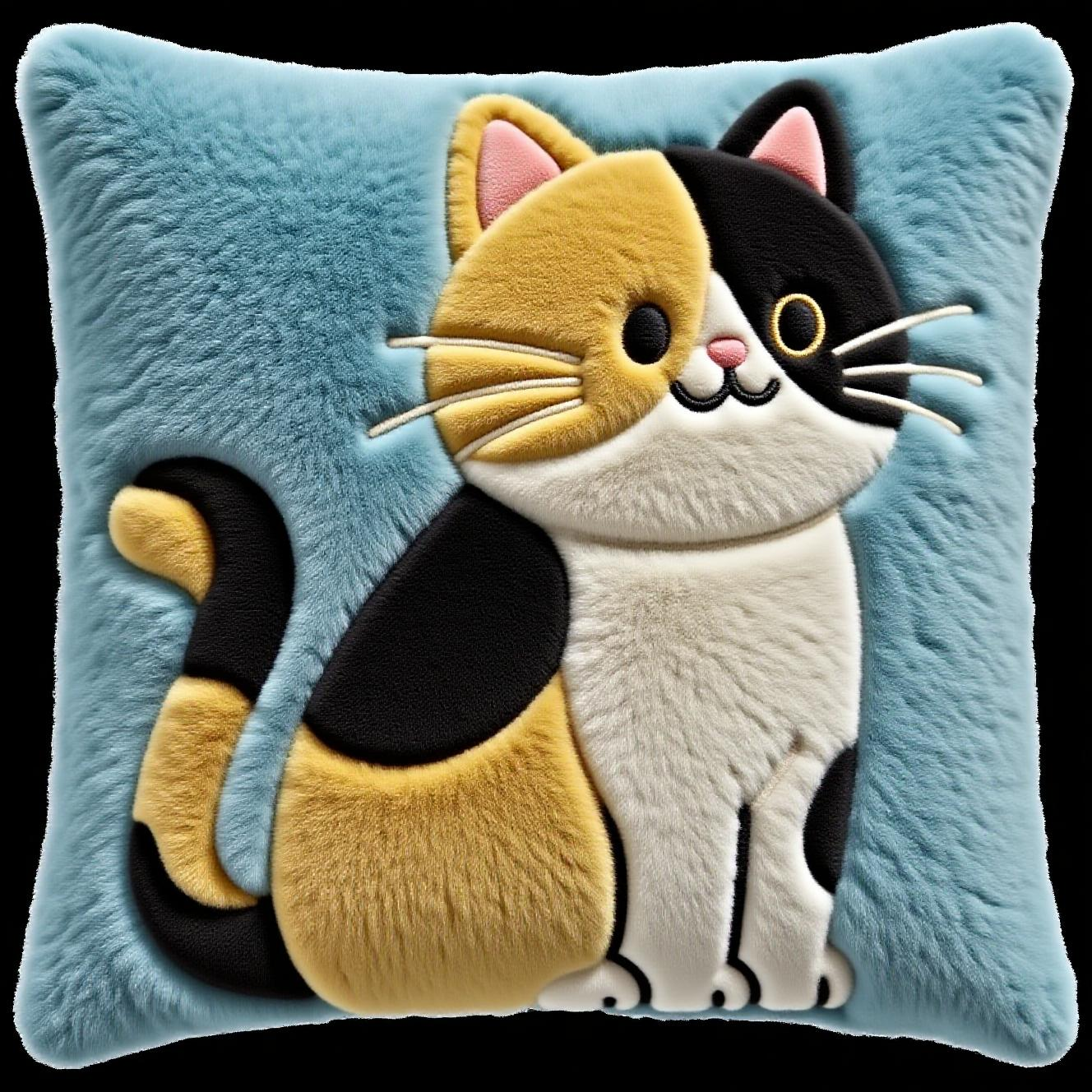 Cute & Creative Cat Pillow Kit – Make Your Own 17.5"x17.5" (45x45 cm) Tufting Cushion – Perfect DIY Craft for Beginners
