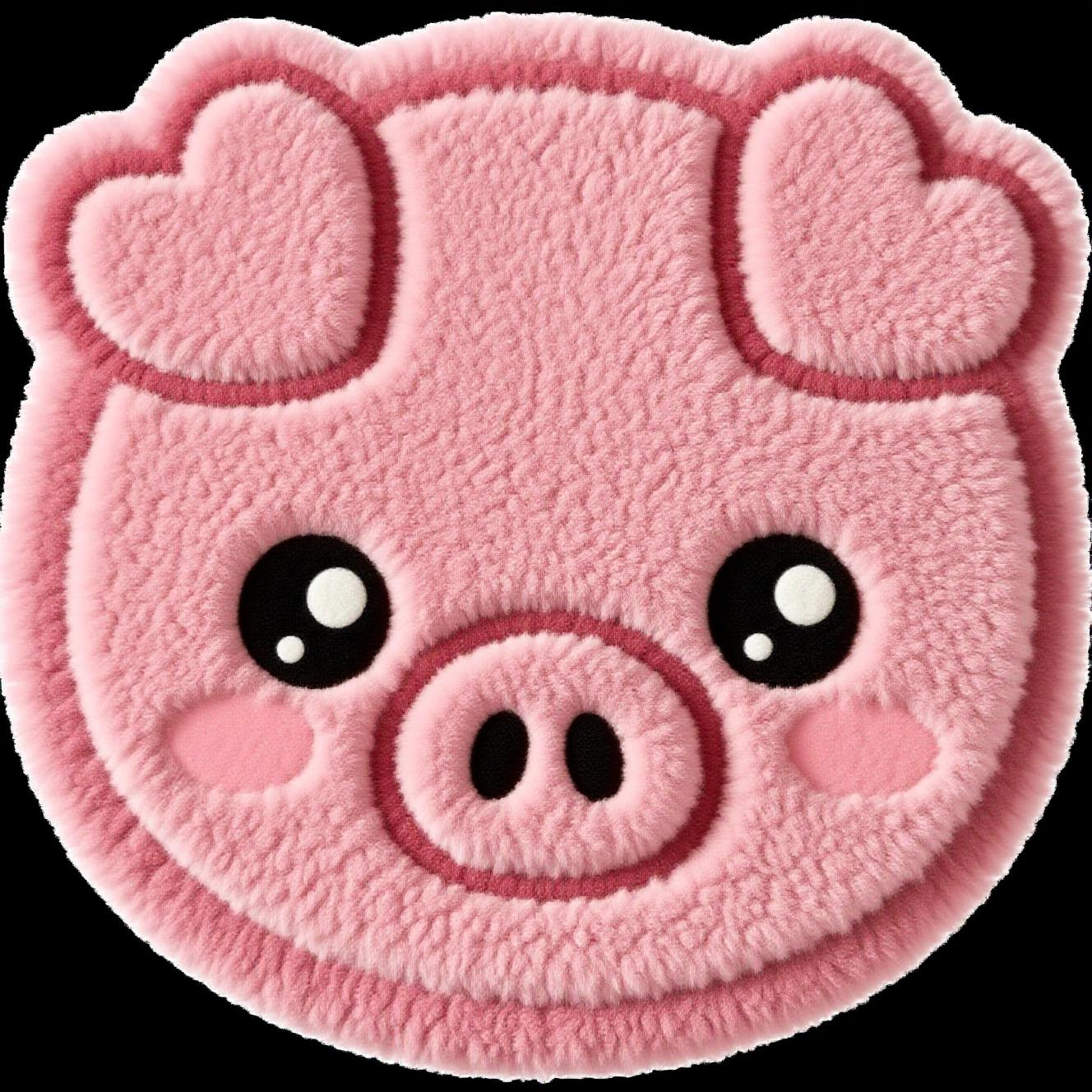 Adorable Pink Pig Tufting Kit (6 Sets)(10*10cm) – Fun DIY Craft for Beginners – Make Your Own Cozy Cup Coasters!