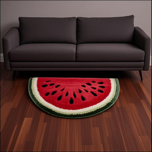 Foodie Alliance Watermelon Rug Set, Customizable Size 20x27 Inch (50x70cm), Summer-Ready Cooling Floor Mat with Modular Non-Slip Design, Multi-Functional Home Decor Convertible to Coaster/Cushion (Expandable with Accessories for Additional Sizes)