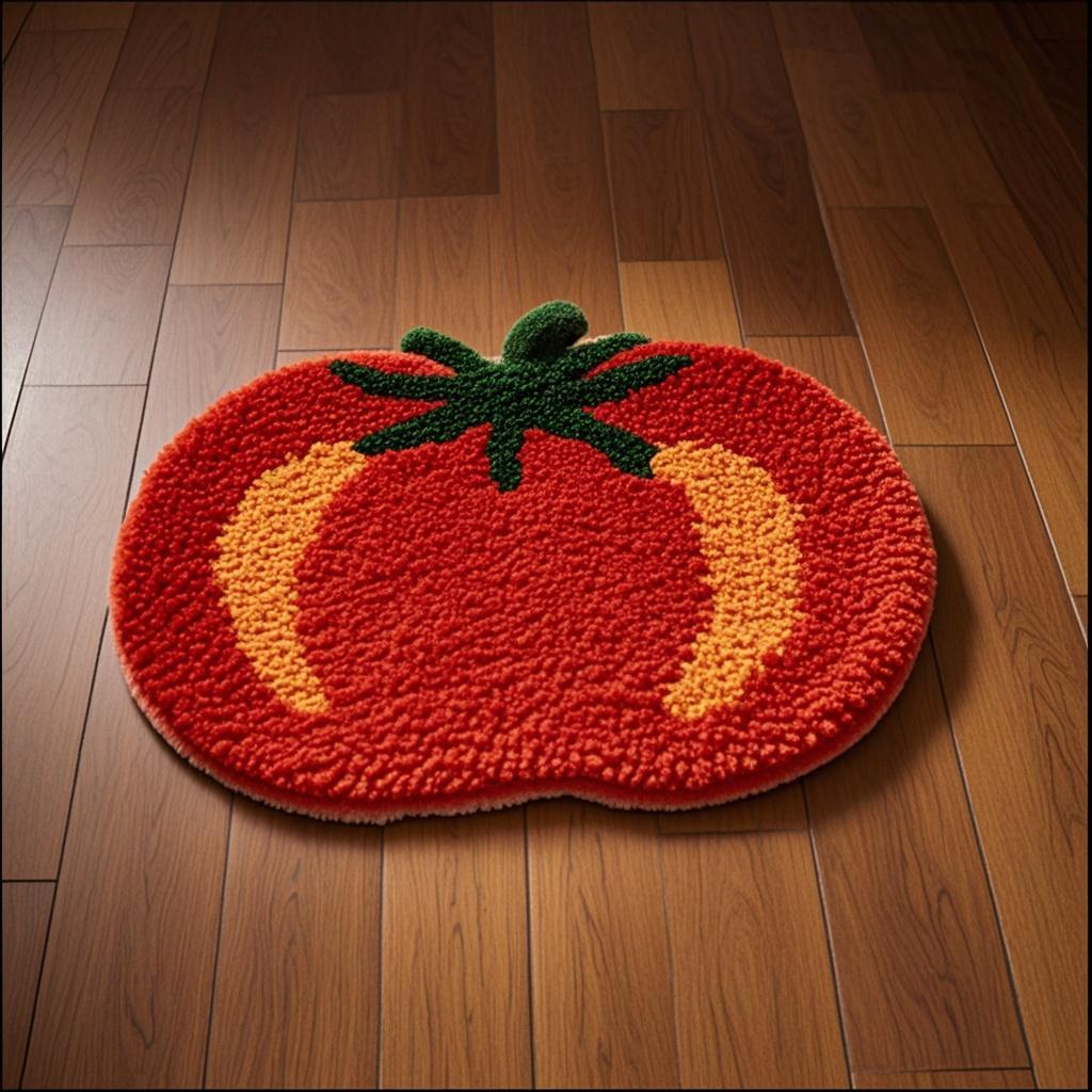 Foodie Alliance Pumpkin Rug Set, Customizable Size 18x23 Inches (46x58cm), Summer-Ready Cooling Floor Mat with Modular Non-Slip Design, Multi-Functional Home Decor Convertible to Coaster/Cushion (Expandable with Accessories for Additional Sizes)