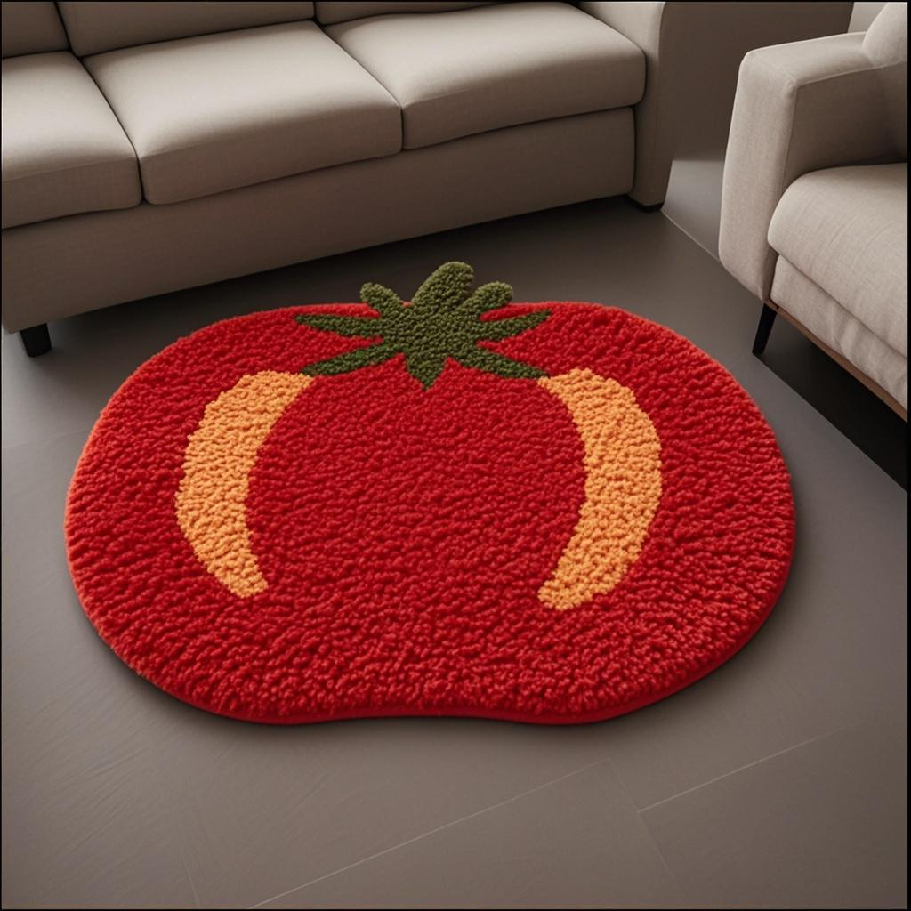 Foodie Alliance Pumpkin Rug Set, Customizable Size 18x23 Inches (46x58cm), Summer-Ready Cooling Floor Mat with Modular Non-Slip Design, Multi-Functional Home Decor Convertible to Coaster/Cushion (Expandable with Accessories for Additional Sizes)