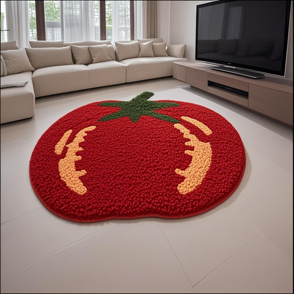Foodie Alliance Pumpkin Rug Set, Customizable Size 18x23 Inches (46x58cm), Summer-Ready Cooling Floor Mat with Modular Non-Slip Design, Multi-Functional Home Decor Convertible to Coaster/Cushion (Expandable with Accessories for Additional Sizes)