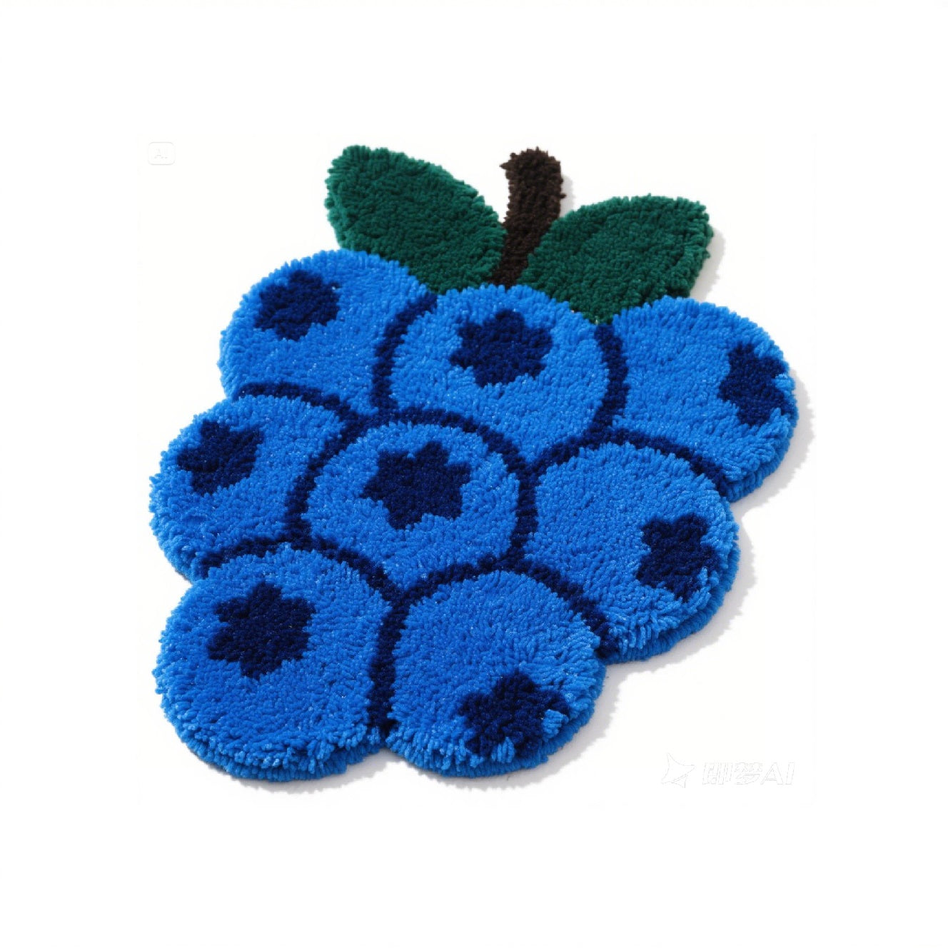 Foodie Alliance Blueberry Bliss Rug Set, Custom Size 18x22 inches (46x55cm) - Fruit-Infused Home Decor with Instant Freshness, Modular Non-Slip Tiles Convertible to Coasters/Cushions, Expandable with Extra Tiles for Custom Sizes (Stylish & Safe Floor Mat)