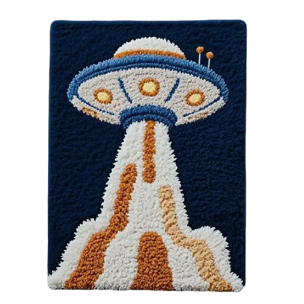 Alien UFO Takeoff Sci-Fi Carpet Kit, Customizable Size 18x25inches (46x64cm), DIY for Kids' Sci-Fi Room Decor, Adaptable Dimensions for Your Space(For larger sizes, please replace the accessories accordingly)
