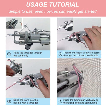 Tufting Gun for Hobbyists, Brushless Motor - Effortless & Powerful, Ultra-Quiet, Real-Time Speed Display, Built-in LED Light for Brighter Tufting Art Creations